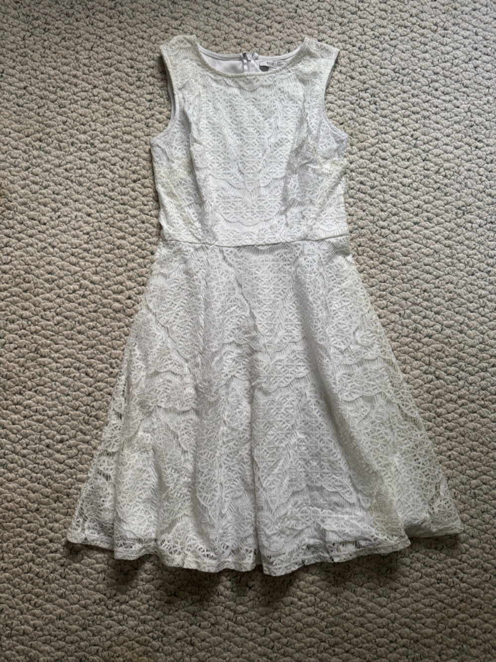 WHBM White Lace Fit & Flare Dress